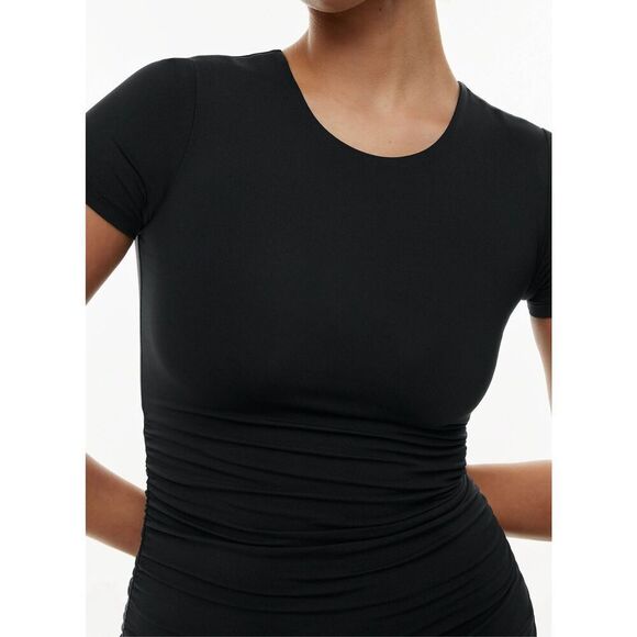 Aritzia Babaton Black Contour Ruched Mini Dress Size XS - Picture 4 of 10